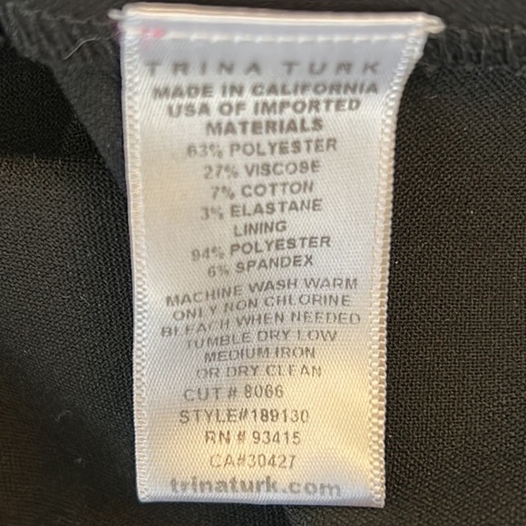 Trina Turk Black Mock Neck Cutout Back Hostess Top - 12 - Picture 13 of 14